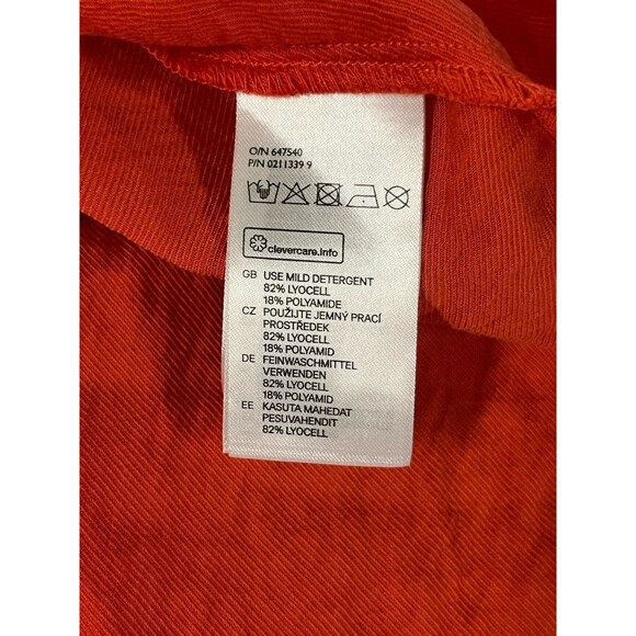 H&M Conscious Collection Dress Halter Hi-Low Hem A-Line Orange Glitter Size 8 - Picture 11 of 13